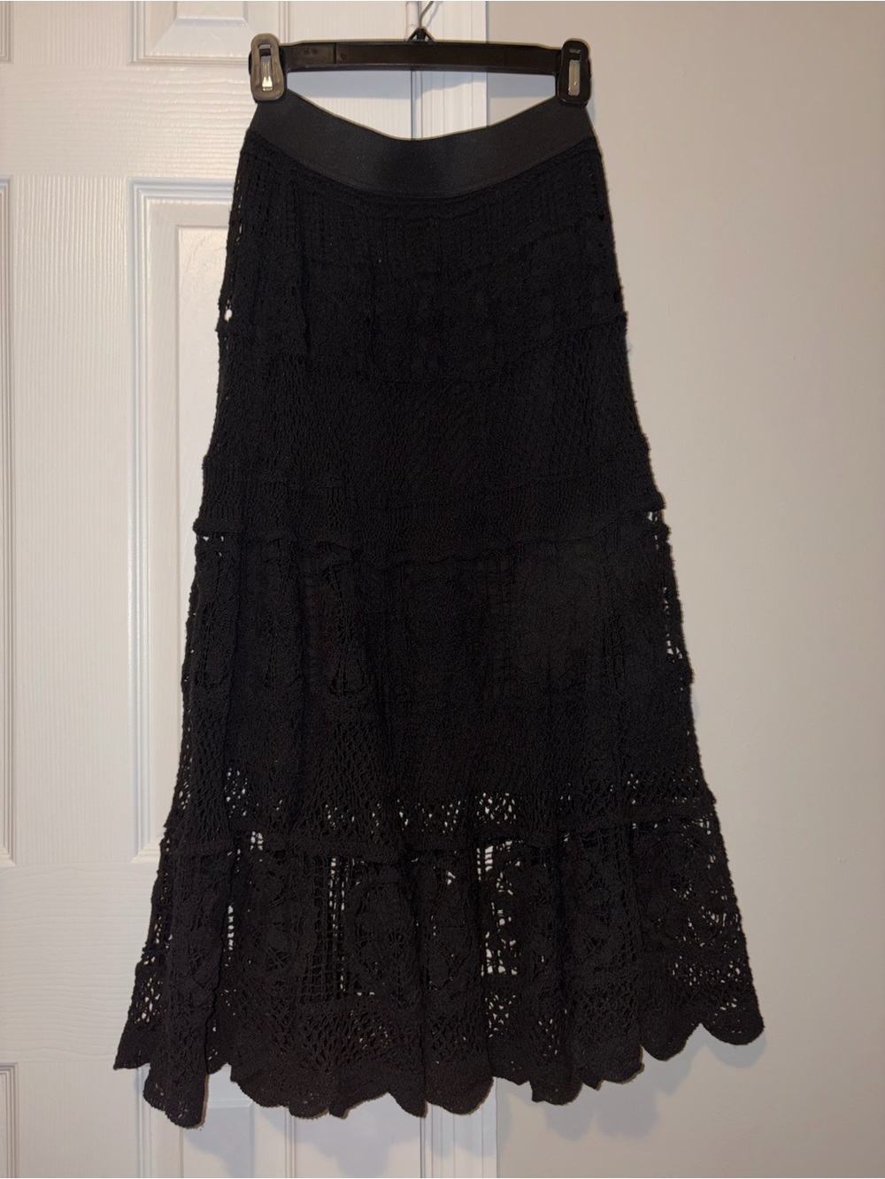 Soho Apparel Black Crochet Maxi Skirt